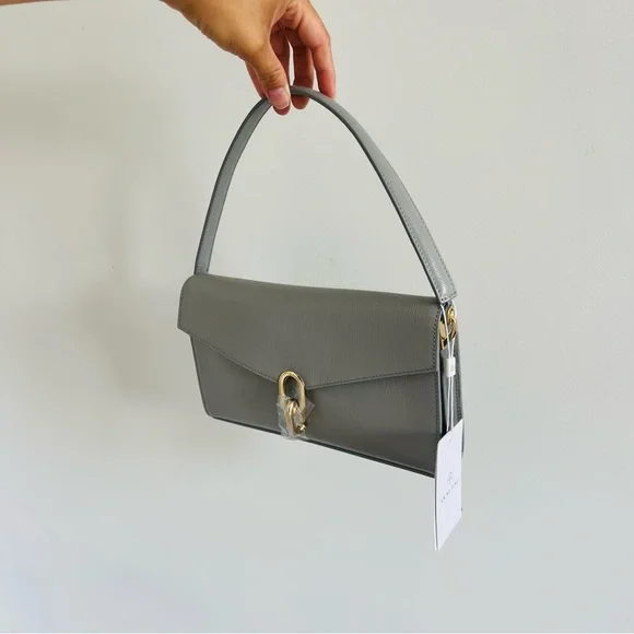 NEW ANINE BING colette bag in grey saffiano - Picture 6 of 12